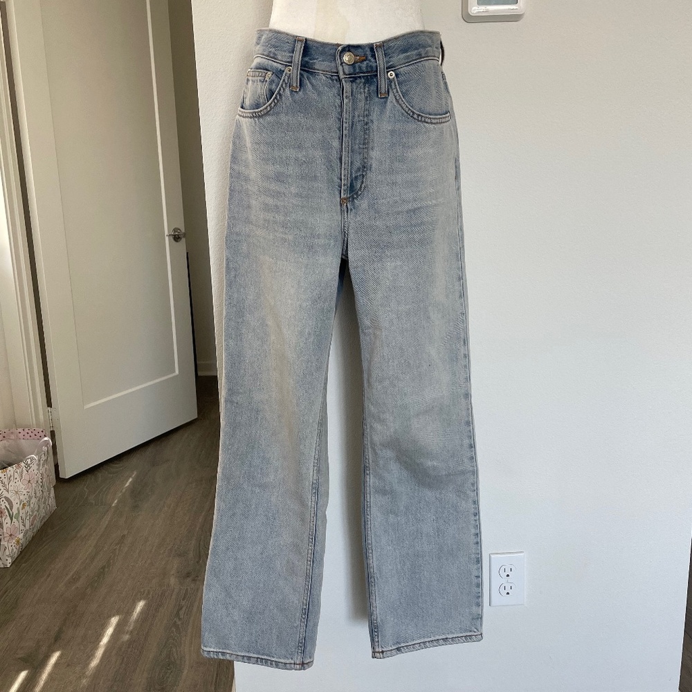 Topshop Light Wash Ankle Denim
